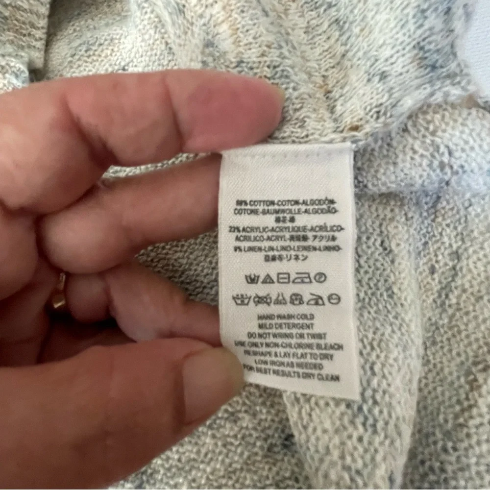 FREE PEOPLE Cream Multicolor Marled Button High Low‎ TGIF Cardigan - Picture 7 of 8